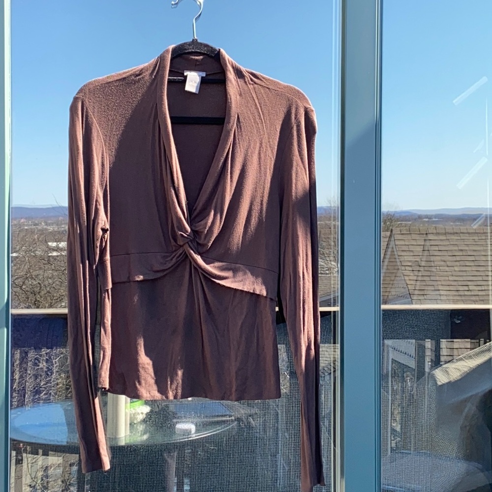 Ann Taylor Top, brown shawl color, stretch